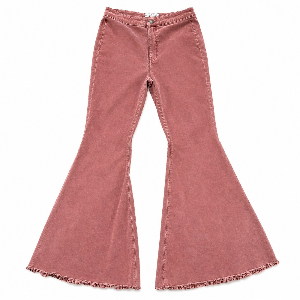 We The Free Super Flare Corduroy Pants Women 27 Bell Bottom Dusty Rose Stretch